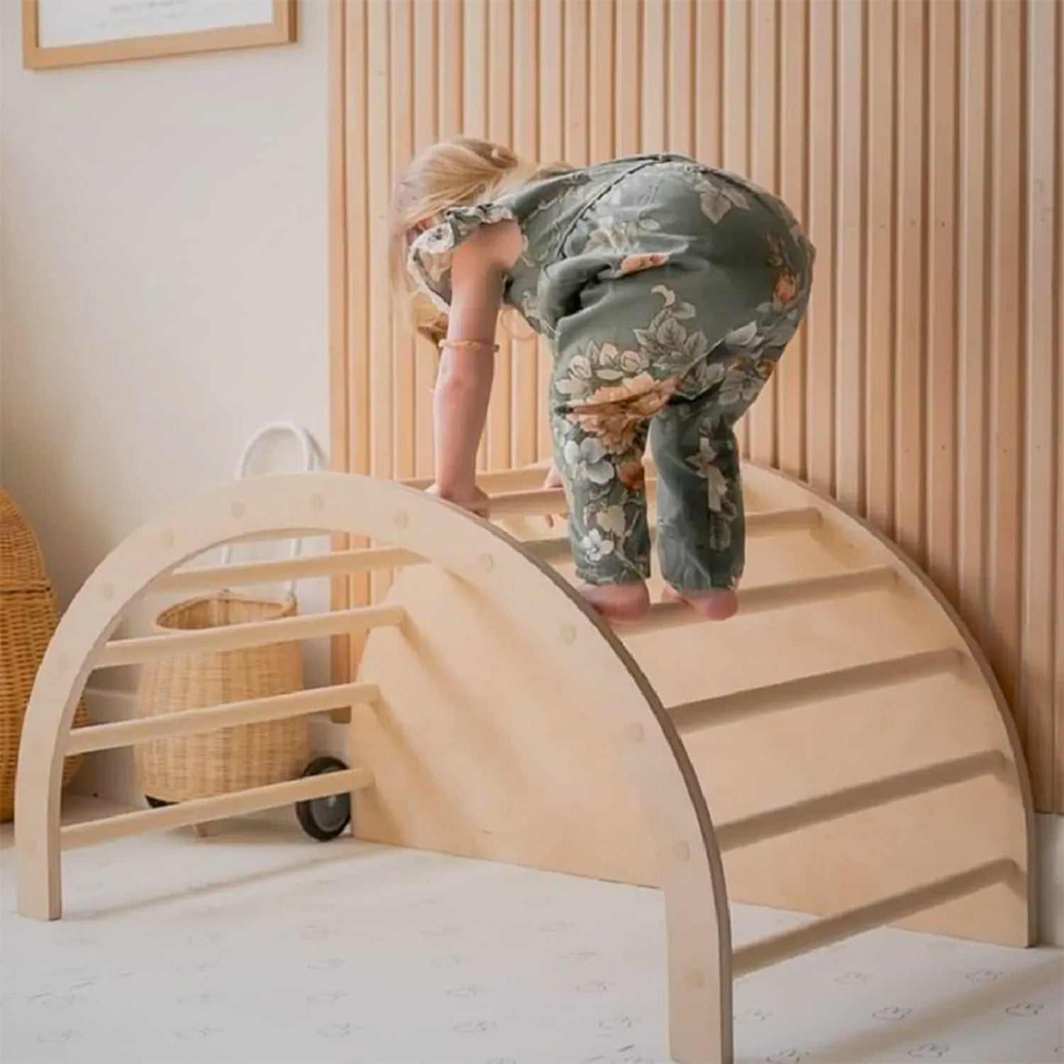 Arche d’Escalade Montessori Multifonction - Évolutive 6-en-1 en Bois | Motricité 3 Mois- 8 ans - JouetApprends