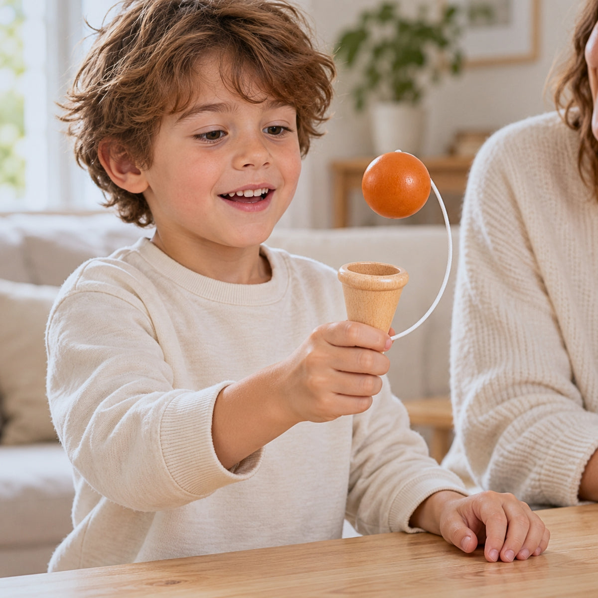 Bilboquet en bois – Jeu d'adresse enfant - Le plaisir d’y arriver