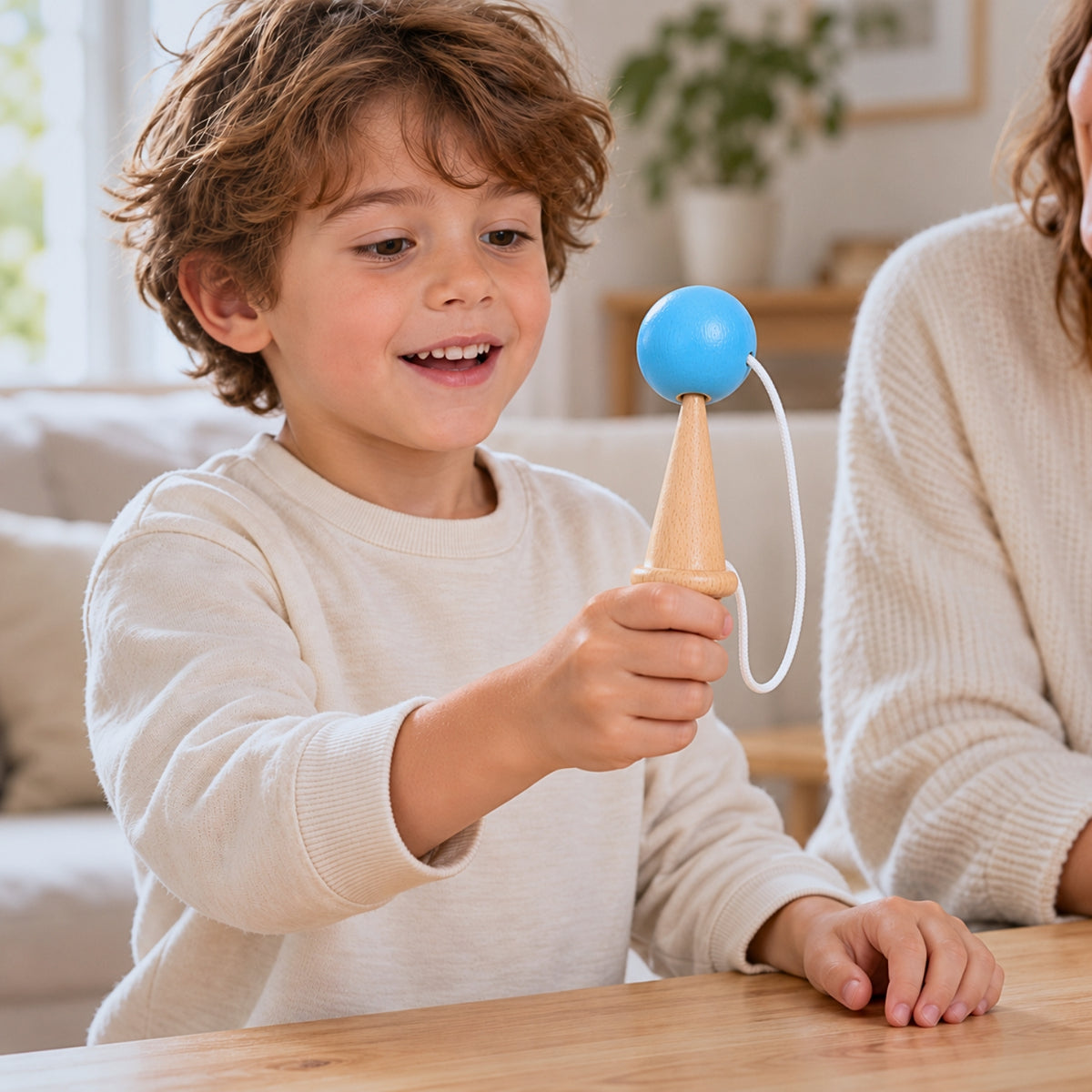 Bilboquet en bois – Jeu d'adresse enfant - Le plaisir d’y arriver