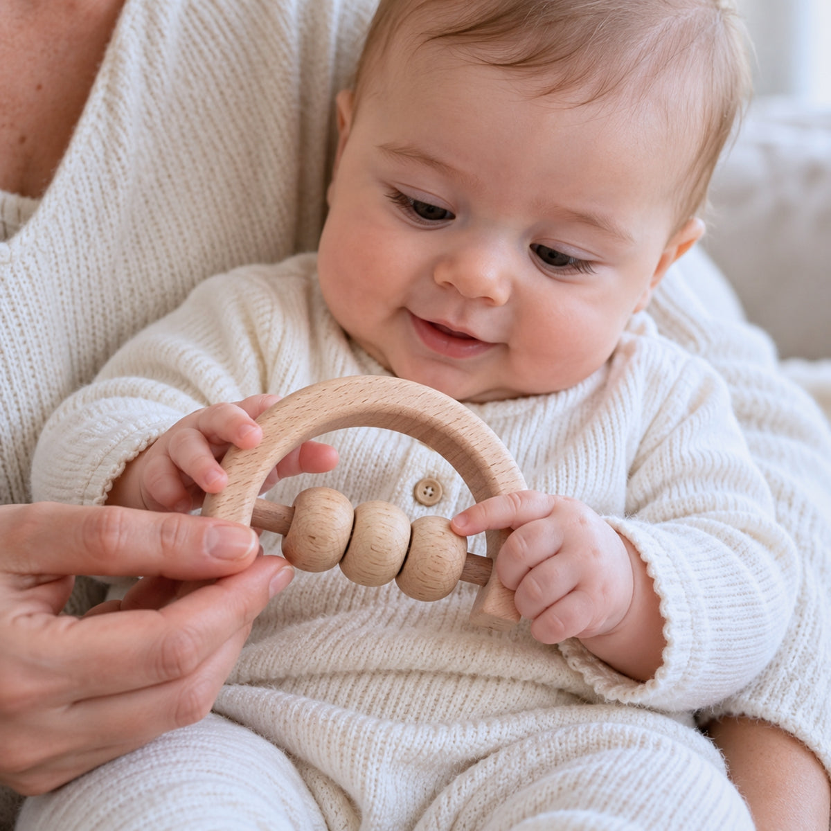 Trio de hochets en bois bébé – Ses premières découvertes