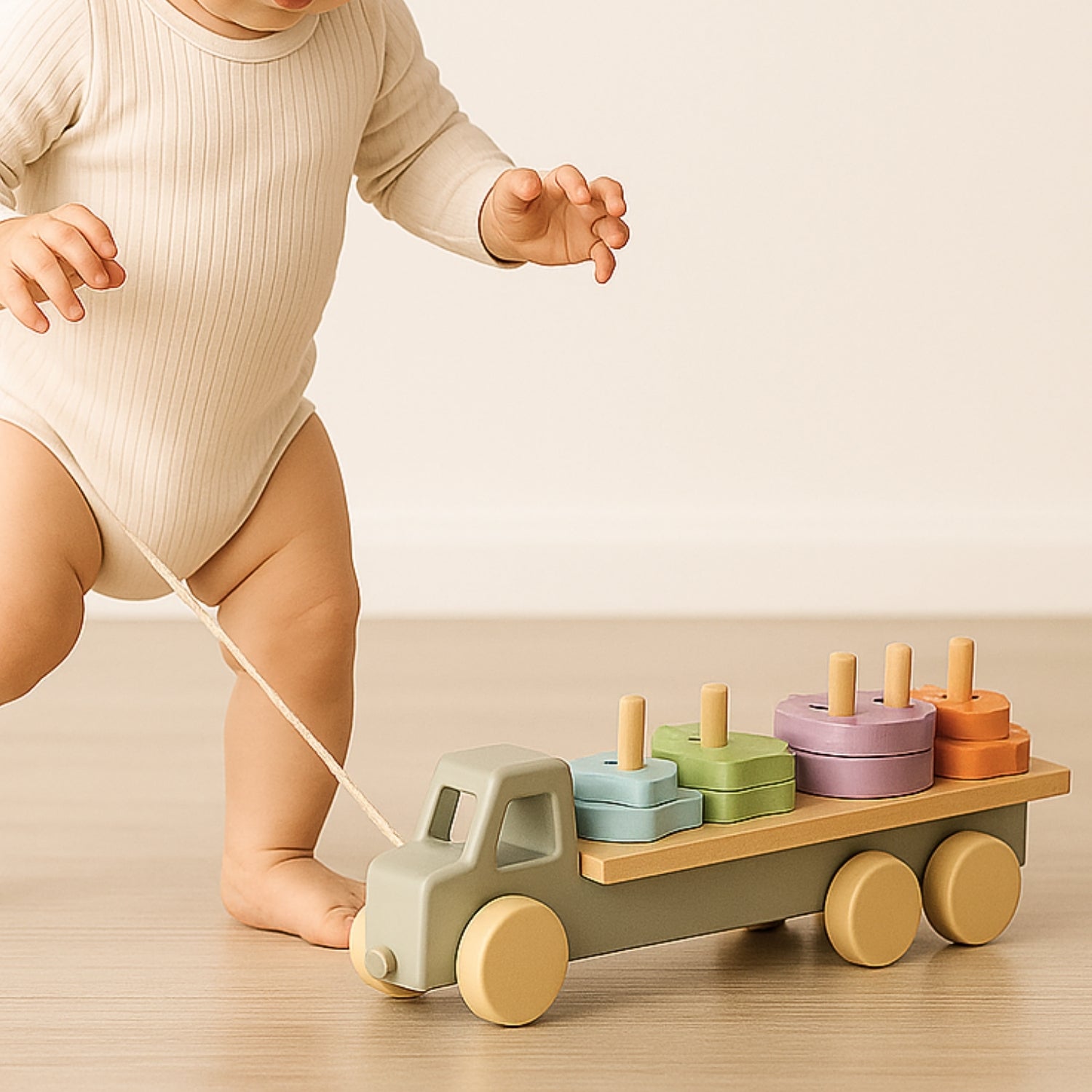Jeux Montessori 12 18 mois - Jouet à tirer en bois - Camion et Formes à Trier - JouetApprends