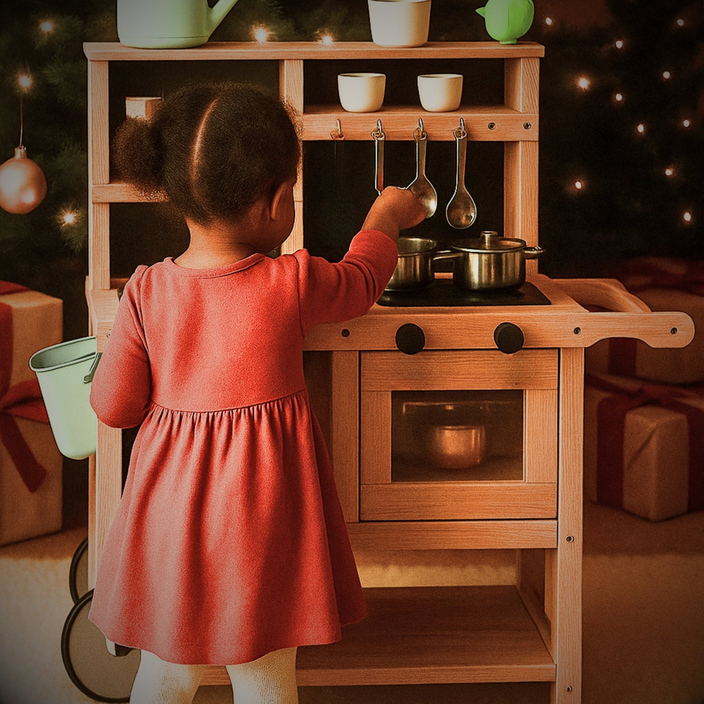 Cuisine en bois enfant 2-5 ans - Mud Kitchen 4 saisons intérieur / extérieur- Aire de Jeux Montessori