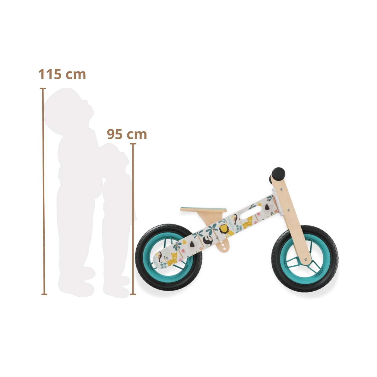 Draisienne Evolutive Bois 3-6 ans - Motif Jungle | Renard | Véhicules - STYL