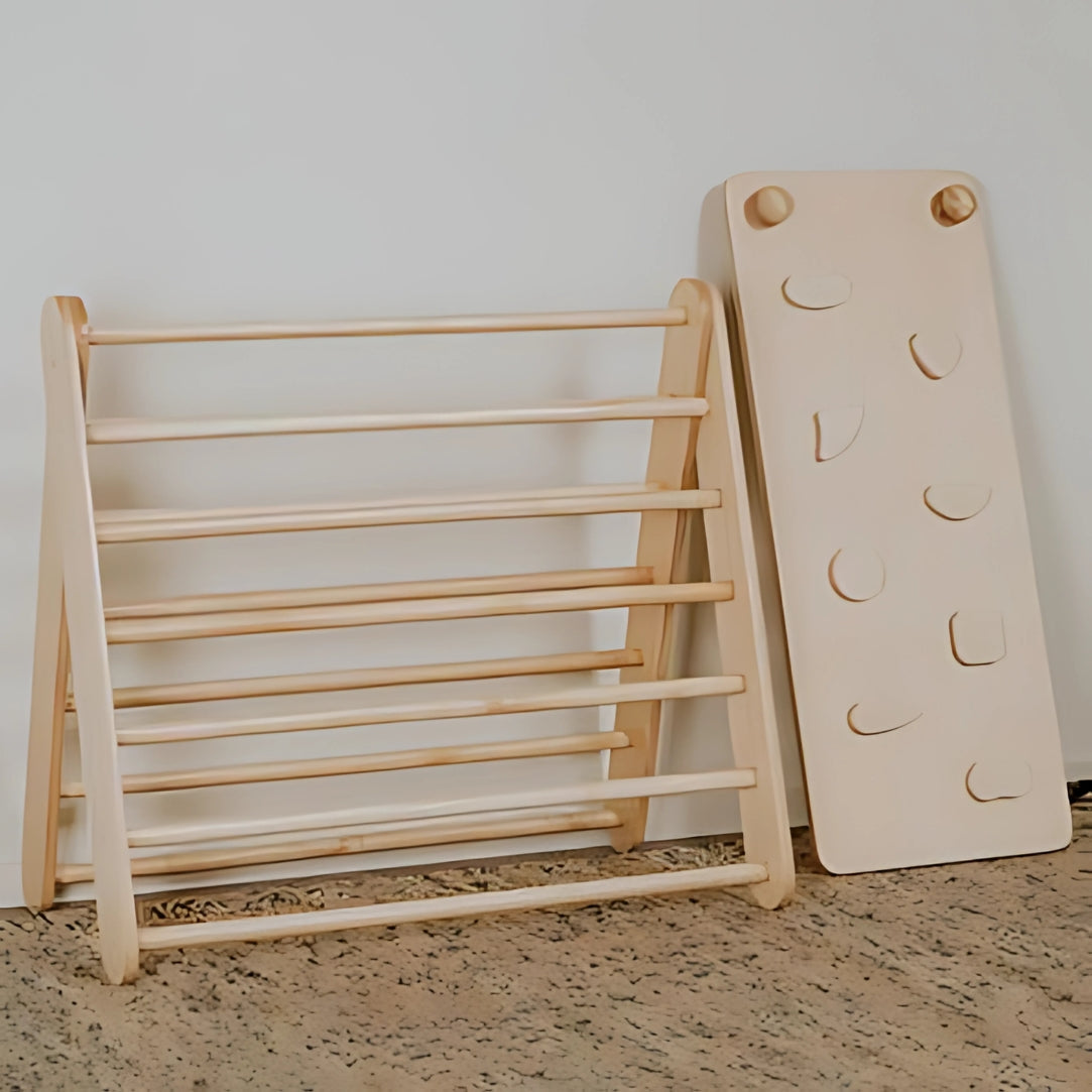 7-en-1 Triangle Pikler, Arche Montessori & Rampe d'escalade (Grand) - Aire de Jeux Intérieur - Motricité & Eveil 8 mois - 5 ans - JouetApprends