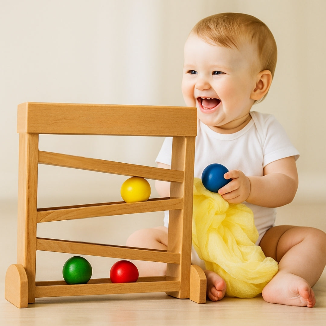jouet-montessori-bebe-6-9-10-12-24-mois-circuit-balles-bois-naturel-parcours-motricite-stimule-position-assise