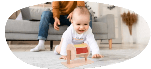 Jouet  bébé 3 mois Montessori - Tambour sensoriel rotatif arc-en-ciel - Jeux bébé- JouetApprends
