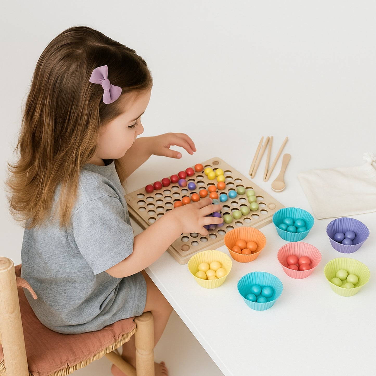 Kit Éducatif Montessori - Maternelles 123 ABC – Jeux Alphabet, Chiffres & Motricité bois| Enfants 3-6 ans