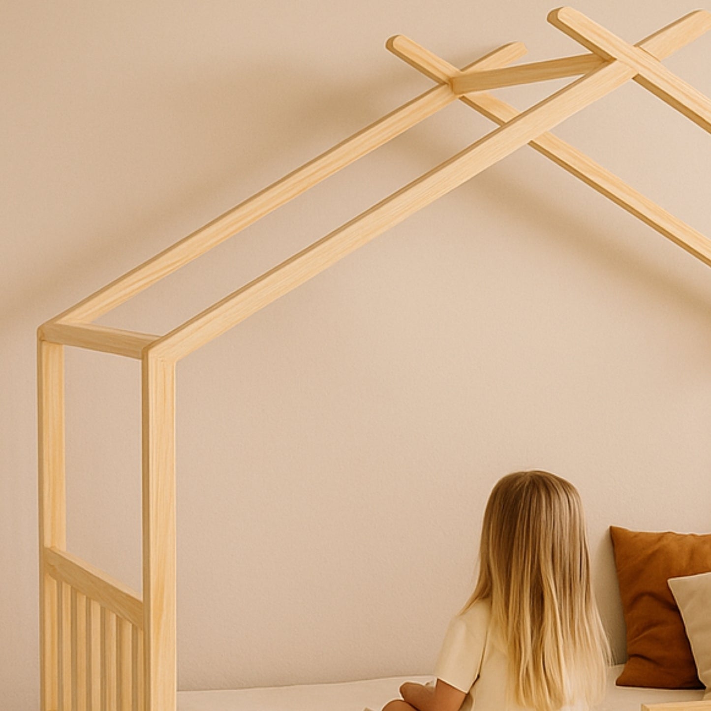 Lit Cabane Montessori en Bois de Pin Massif 90x200 cm avec 2 Tiroirs de Rangement - Cocon naturel & nuits paisibles - JouetApprends