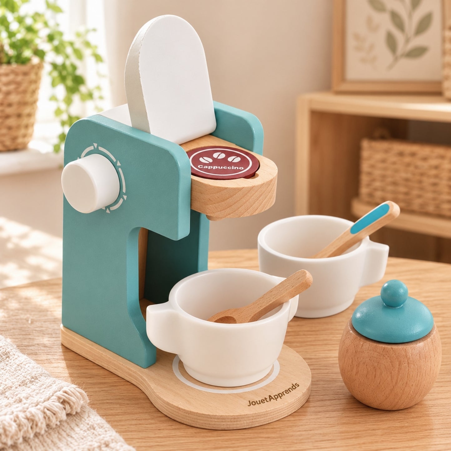 Machine à café enfant - Accessoires dinette en bois - Jouets Montessori 3 ans et plus
