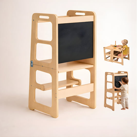 Tour d'observation 3 en 1 - Pliable en Table d'activités - Tableau dessin - Montessori Enfant 18 mois-5 ans - JouetApprends