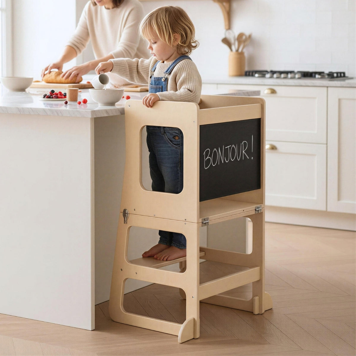 Tour d'apprentissage - 3 en 1 - Pliable en Table d'activités - Tableau dessin - Enfant 3-6 ans