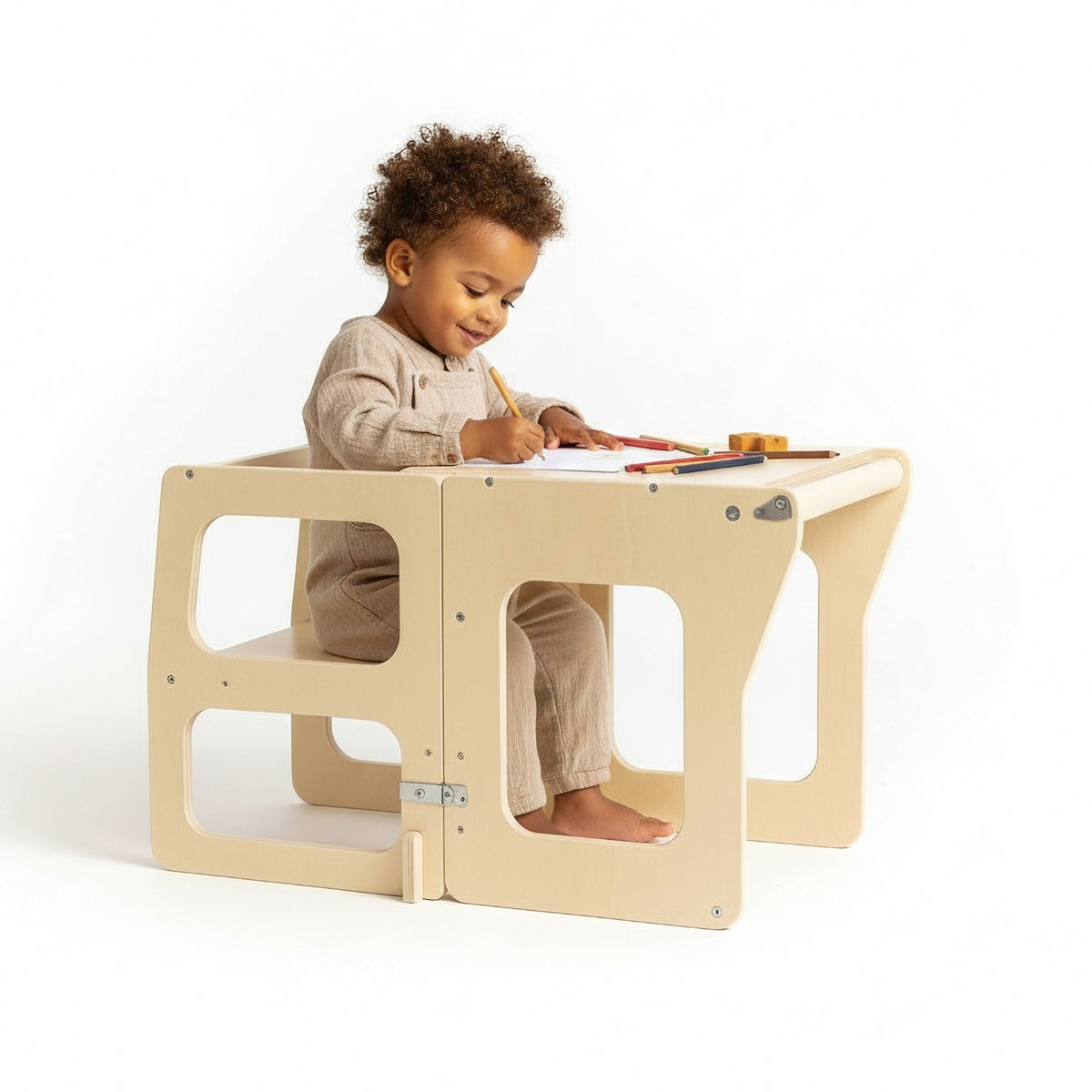 Tour d'apprentissage - 3 en 1 - Pliable en Table d'activités - Tableau dessin - Enfant 3-6 ans